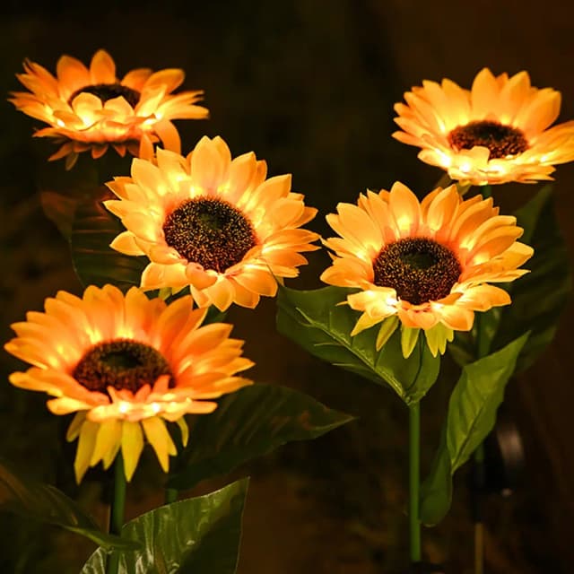 LED Solar Sunflower Outdoor Lawn Light IP65 Waterproof Pathway Yard Wedding Holiday Garden Decoration lampada a fiori solari