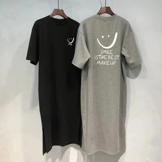 Abito t-shirt a maniche corte nuovo estivo da donna Abito ampio sopra il ginocchio di media lunghezza
