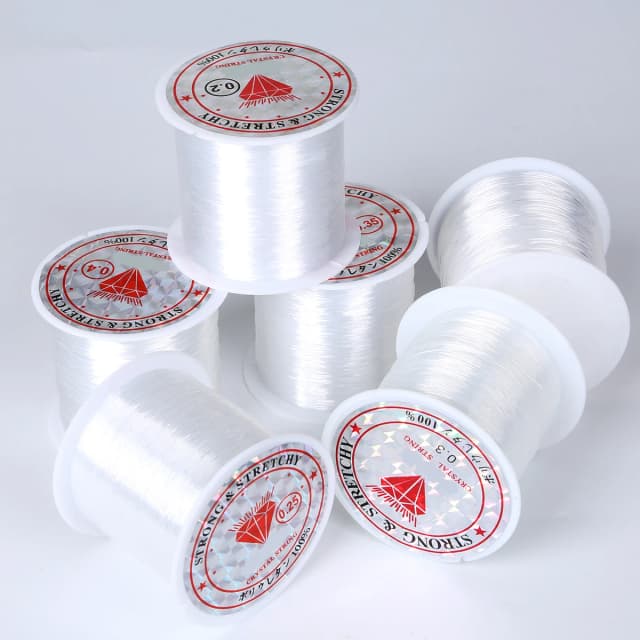 0.2/0.25/0.3/0.35/0.4/0.45/0.5/0.6mm 1 rotolo di filo di linea di pesce trasparente non allungabile forte corda di nylon che borda il filo gioielli fai da te