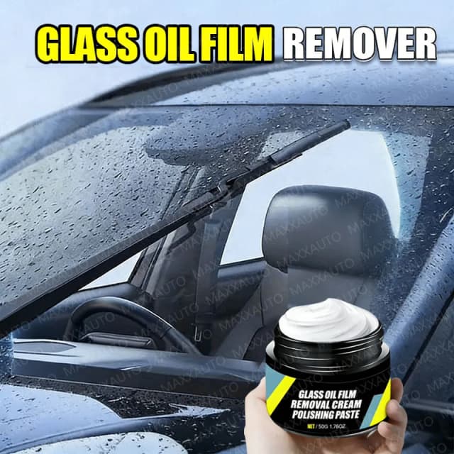 Pasta per Rimozione Pellicola Oleosa dai Vetri dell'Auto, Idrorepellente Anti-Pioggia per Parabrezza e Specchietti Retrovisori, Kit di Pulizia con Rivestimento Idrofobico