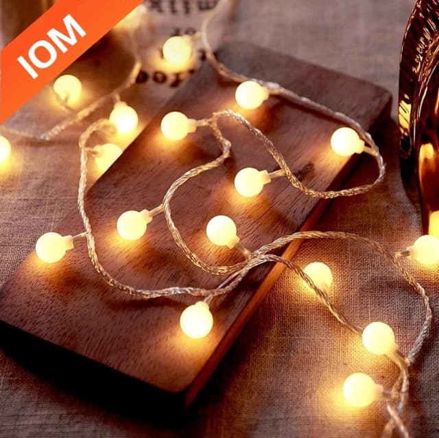 10M USB/Batteria Power Ball LED Luci della stringa Luci della ghirlanda Lampada esterna Matrimonio Giardino Lucine Decorazione natalizia