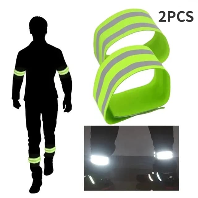 Cinghie riflettenti per la camminata notturna ciclismo corsa nastro riflettente di sicurezza bande riflettenti per braccio da polso gamba alla caviglia alta visibilità