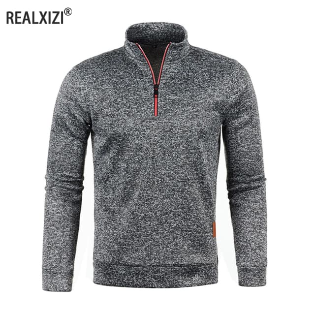 Felpe da uomo Mezza cerniera Pullover Maschile Manica lunga Maglione in pile Colletto Standcollar Fiocchi di neve Felpe con cappuccio Abbigliamento da uomo