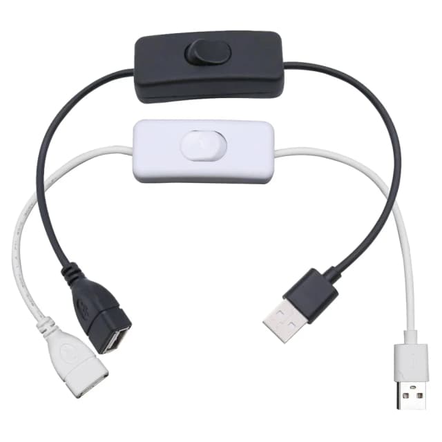 Cavo USB con interruttore di prolunga esteso CC da 30 cm con pulsante di commutazione Cavo di alimentazione Adattatore per caricabatterie per lampada a lunga durata
