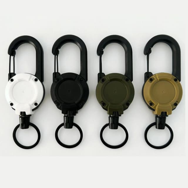 Bobina per badge retrattile resistente Antifurto in metallo Corda con fibbia facile da tirare Portachiavi elastico Portachiavi retrattile sportivo Strumenti